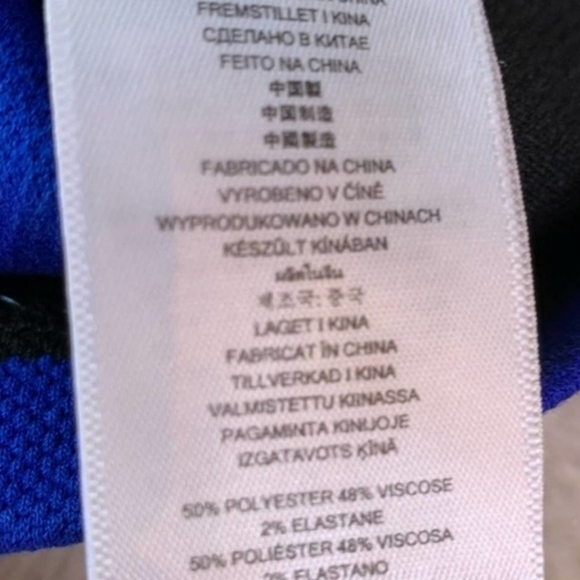 Michael Cores Royal Blue & Black stripe boat neck top L - Picture 4 of 4